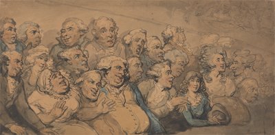 An Audience at Drury Lane Theatre by Thomas Rowlandson
